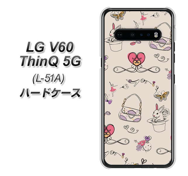 LG V60 ThinQ 5G L-51A docomo 705 うさぎとバッグ ハードケース 背面印刷