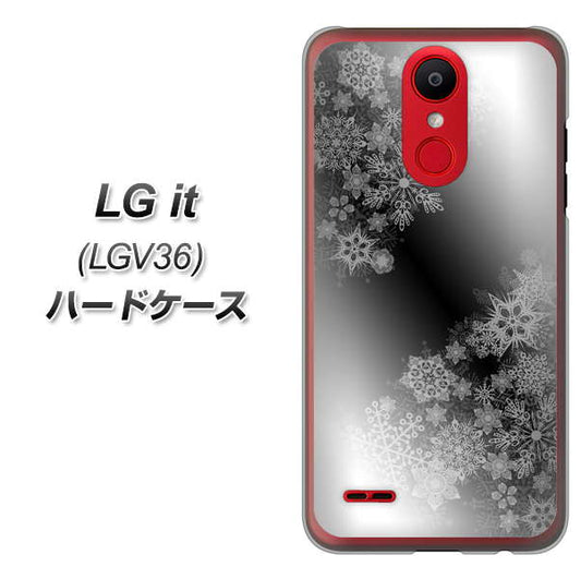 LG it LGV36 au YJ340 モノトーン 雪の結晶 ハードケース 背面印刷