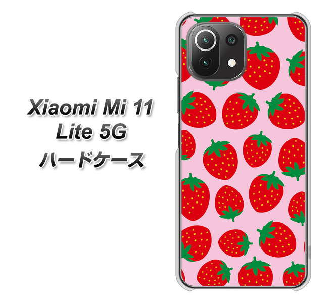Mi 11 Lite 5G SC813 小さいイチゴ模様 レッドとピンク ハードケース 背面印刷