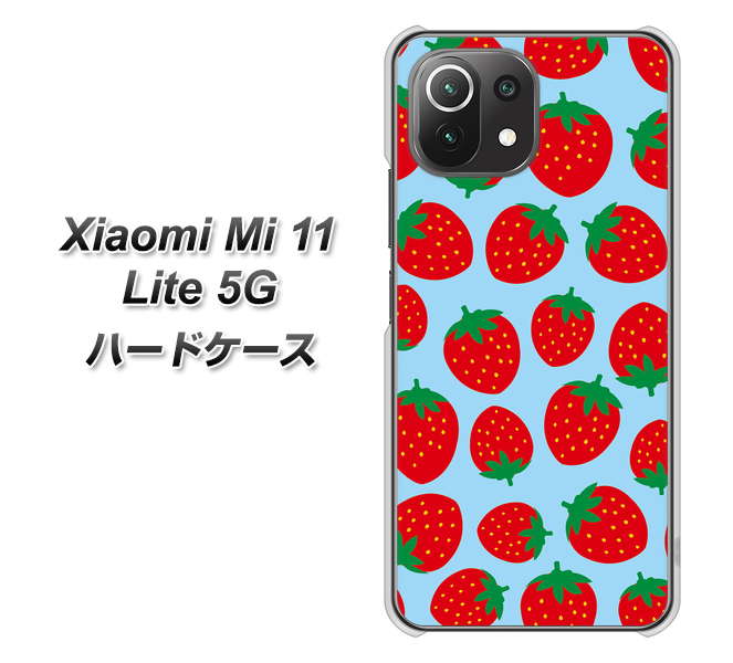 Mi 11 Lite 5G SC814 小さいイチゴ模様 レッドとブルー ハードケース 背面印刷
