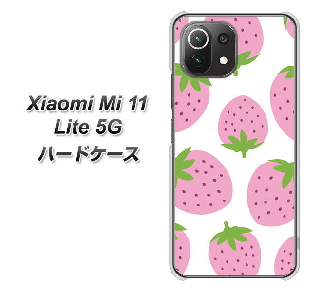 Mi 11 Lite 5G SC816 大きいイチゴ模様 ピンク ハードケース 背面印刷