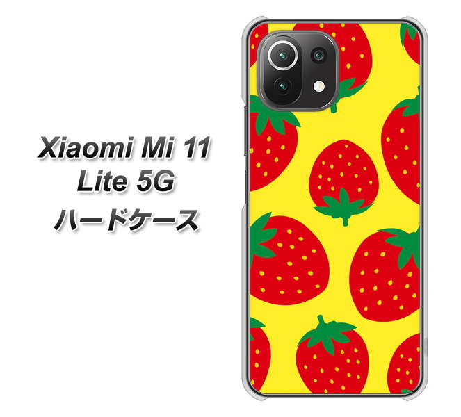 Mi 11 Lite 5G SC819 大きいイチゴ模様レッドとイエロー ハードケース 背面印刷