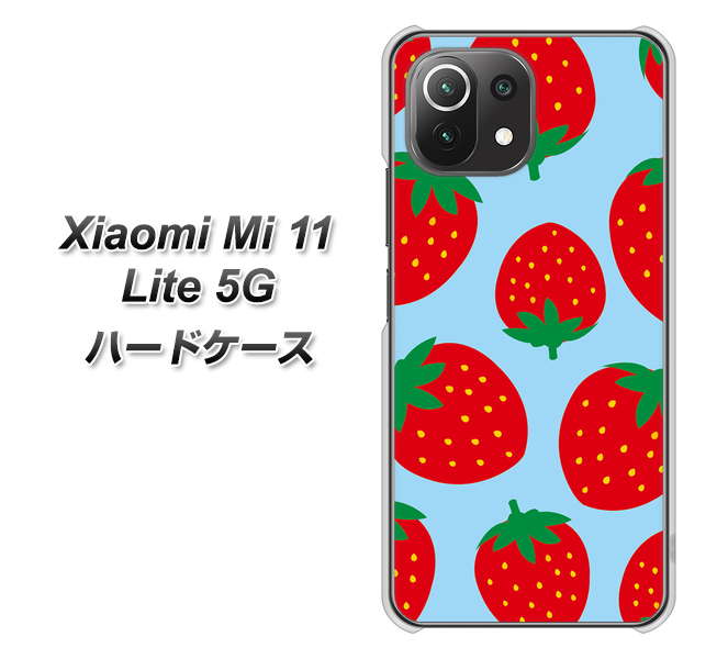 Mi 11 Lite 5G SC821 大きいイチゴ模様レッドとブルー ハードケース 背面印刷