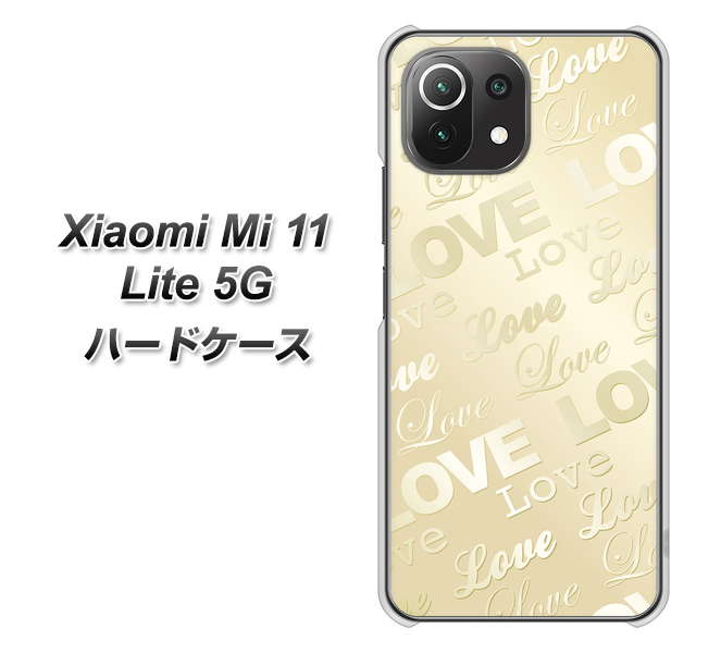 Mi 11 Lite 5G SC840 エンボス風LOVEリンク（ヌーディーベージュ） ハードケース 背面印刷