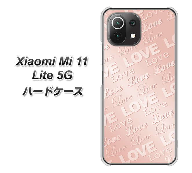 Mi 11 Lite 5G SC841 エンボス風LOVEリンク（ローズピンク） ハードケース 背面印刷