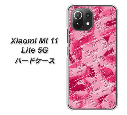Mi 11 Lite 5G SC845 フラワーヴェルニLOVE濃いピンク（ローズアンディアン） ハードケース 背面印刷