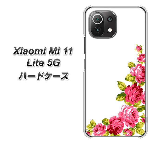 Mi 11 Lite 5G VA825 バラのフレーム(白) ハードケース 背面印刷