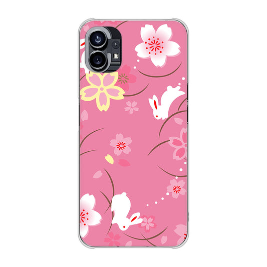 Nothing Phone(1) 149 桜と白うさぎ ハードケース 背面印刷