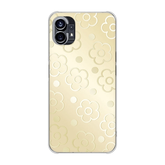 Nothing Phone(1) SC842 エンボス風デイジーシンプル（ベージュ） ハードケース 背面印刷
