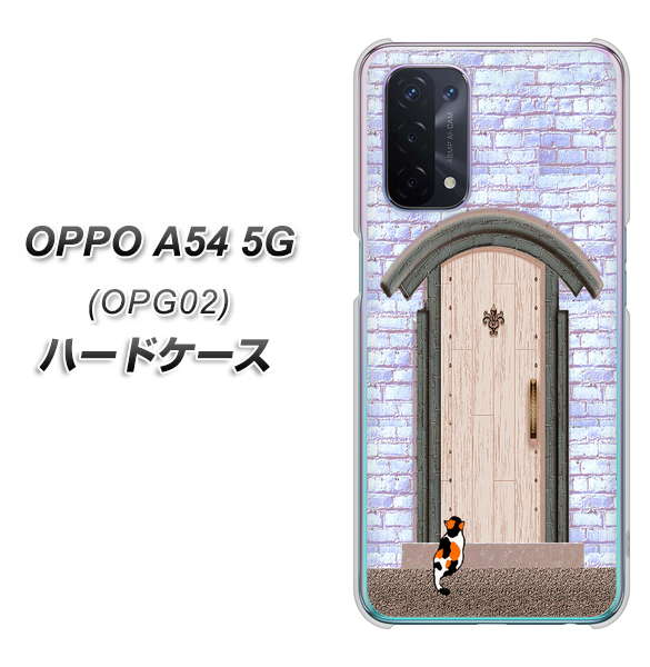 OPPO A54 5G OPG02 au YA952 石ドア02 素材クリア ハードケース 背面印刷