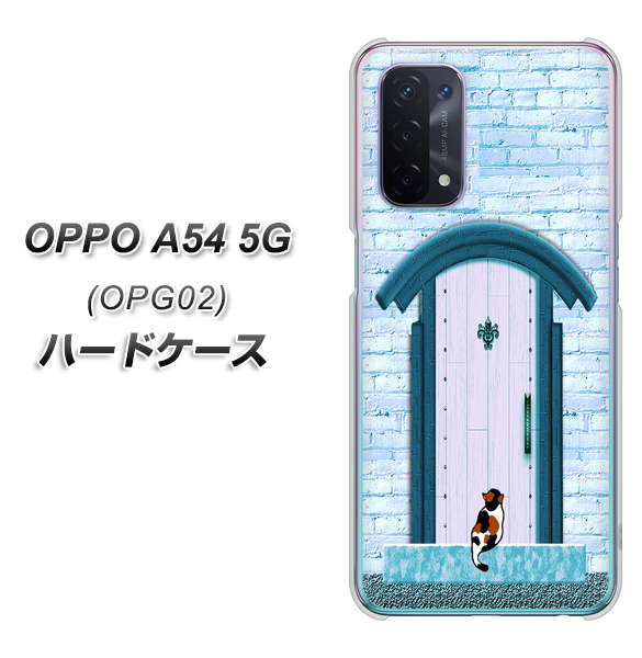 OPPO A54 5G OPG02 au YA953 石ドア03 素材クリア ハードケース 背面印刷