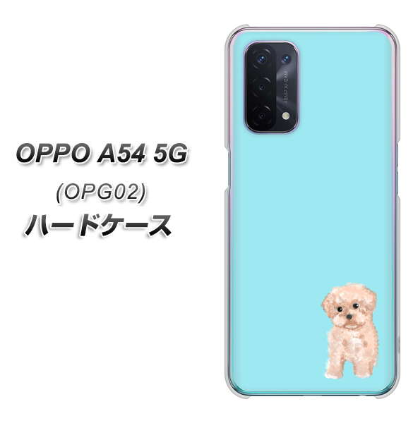 OPPO A54 5G OPG02 au YJ062 トイプードルアプリコット（ブルー） ハードケース 背面印刷