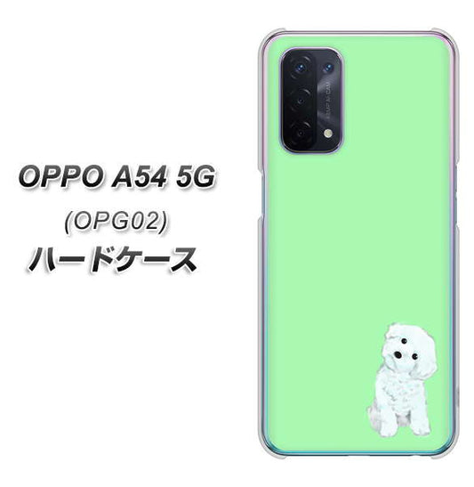 OPPO A54 5G OPG02 au YJ071 トイプードルホワイト（グリーン） ハードケース 背面印刷