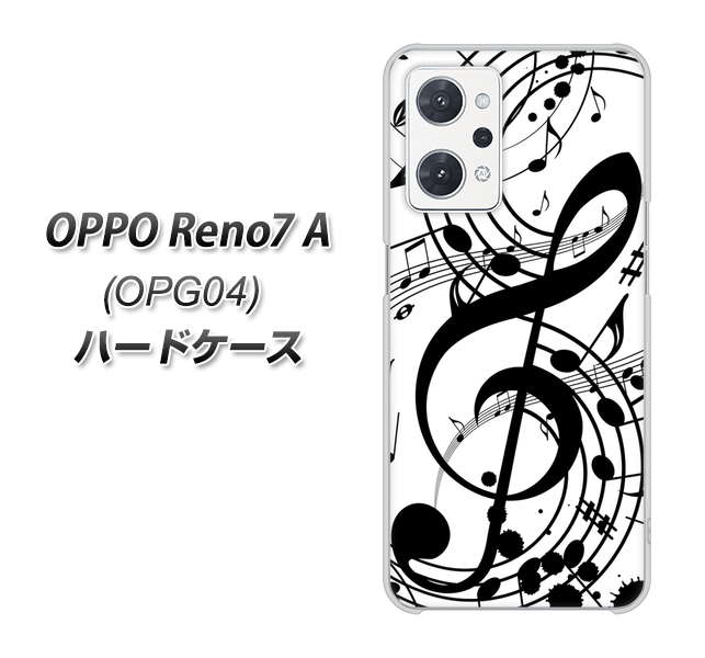 OPPO Reno7 A OPG04 au 260 あふれる音符 ハードケース 背面印刷
