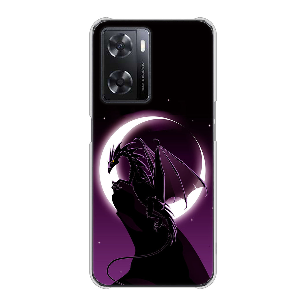 OPPO A77 037 三日月とドラゴン ハードケース 背面印刷