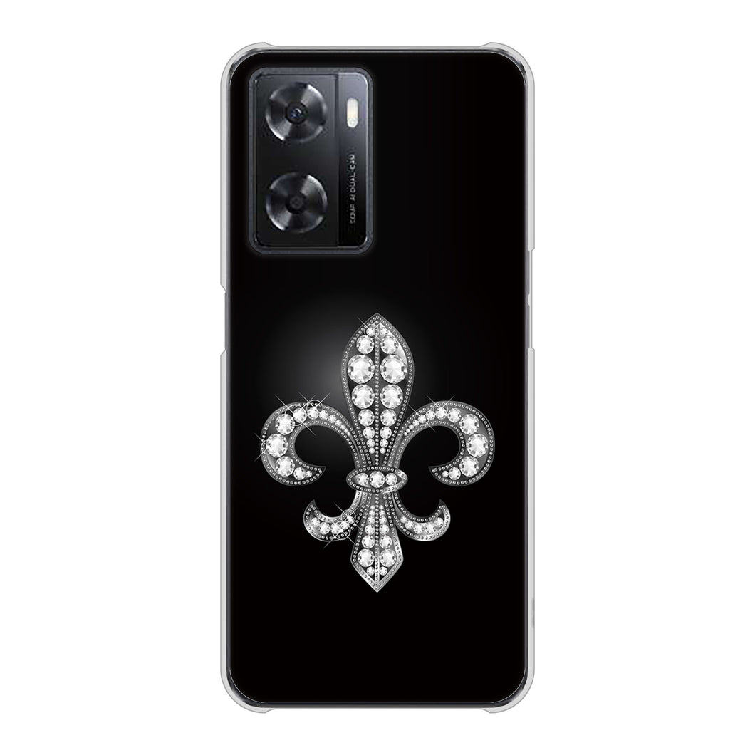 OPPO A77 042 ラインストーン風の印刷ゴージャスユリ ハードケース 背面印刷