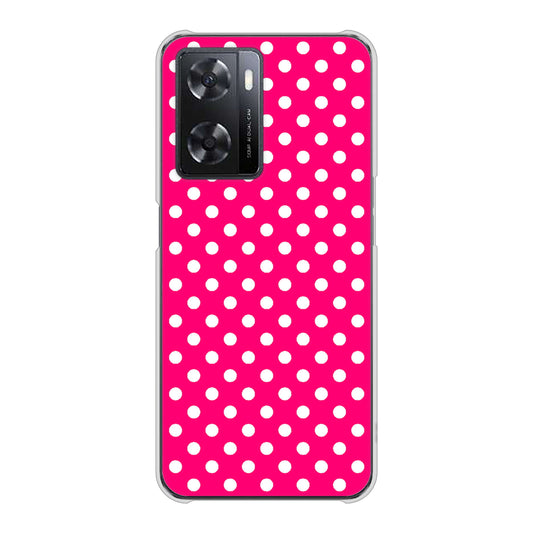 OPPO A77 056 シンプル柄（水玉） ピンク ハードケース 背面印刷