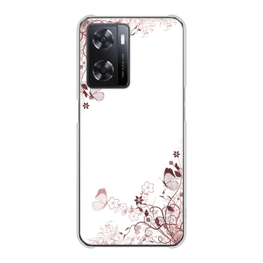 OPPO A77 142 桔梗と桜と蝶 ハードケース 背面印刷