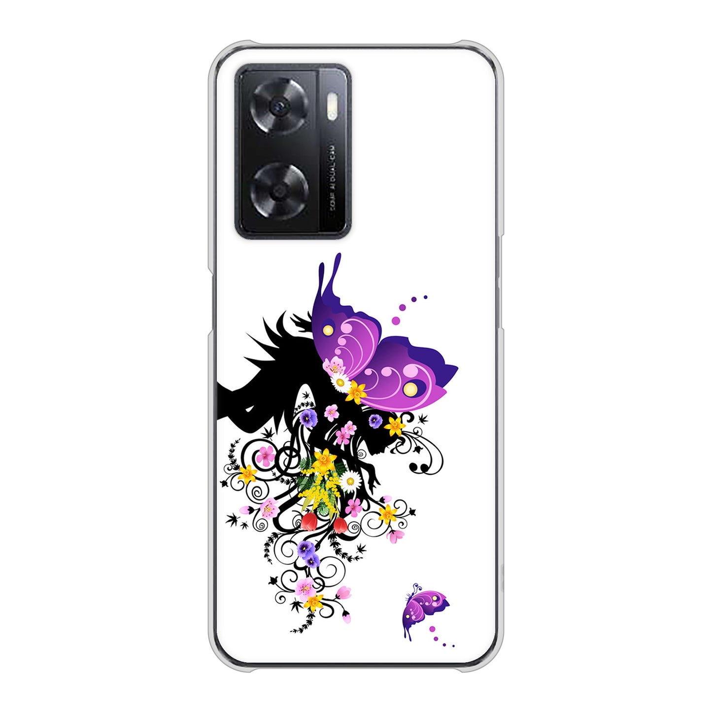 OPPO A77 146 蝶の精と春の花 ハードケース 背面印刷