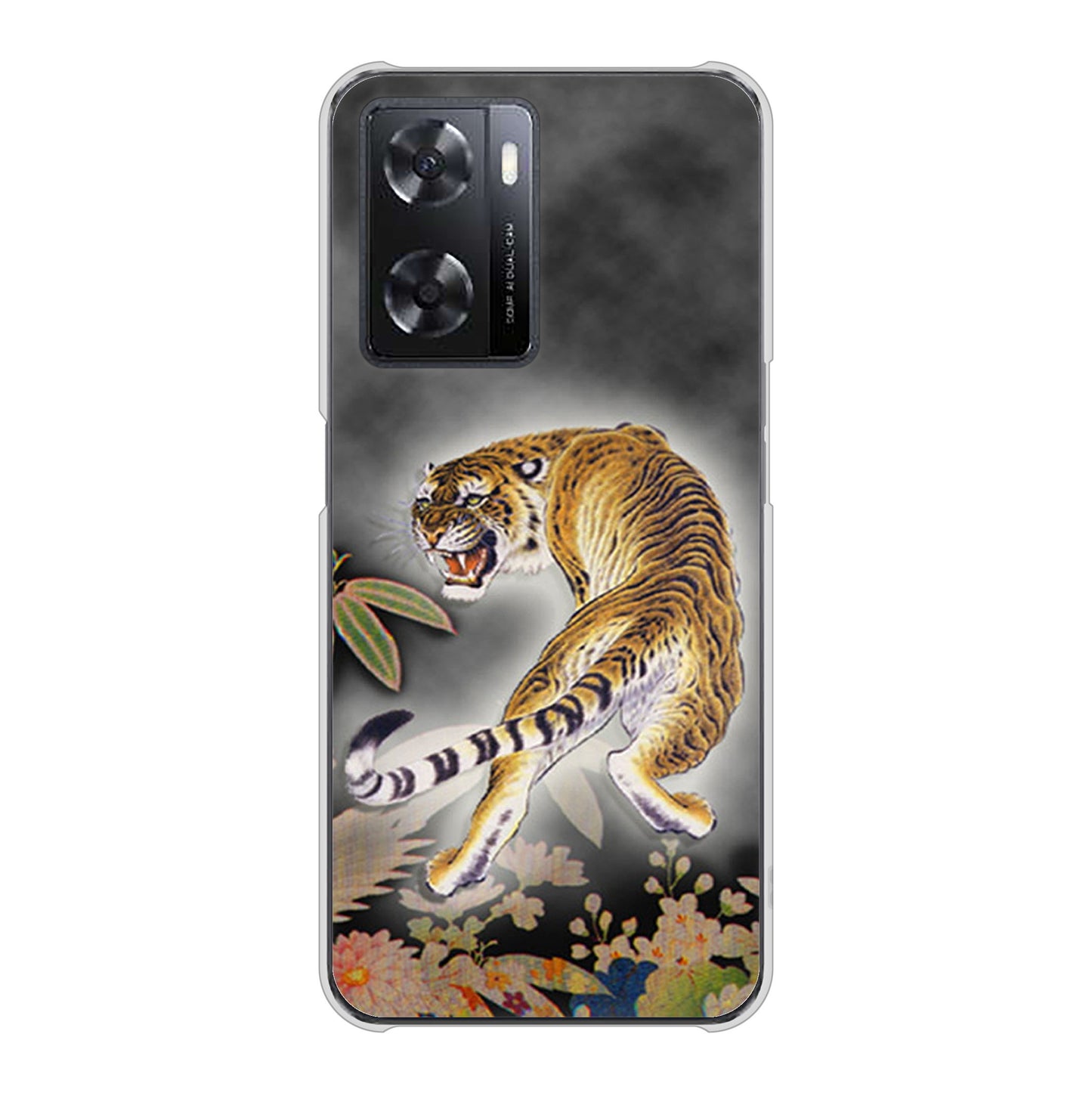 OPPO A77 254 振り返る虎 ハードケース 背面印刷
