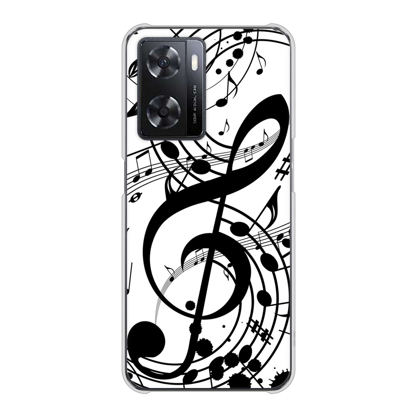 OPPO A77 260 あふれる音符 ハードケース 背面印刷