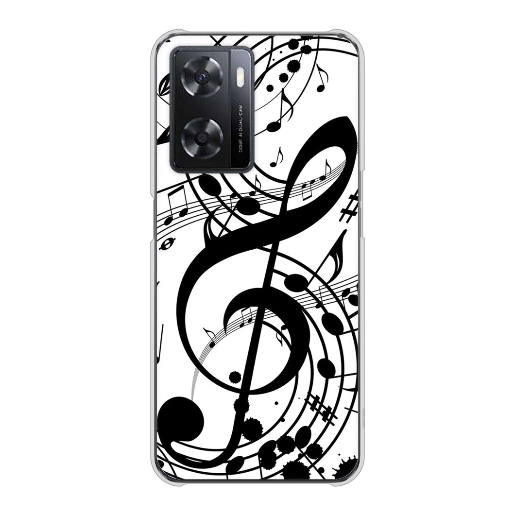 OPPO A77 260 あふれる音符 ハードケース 背面印刷
