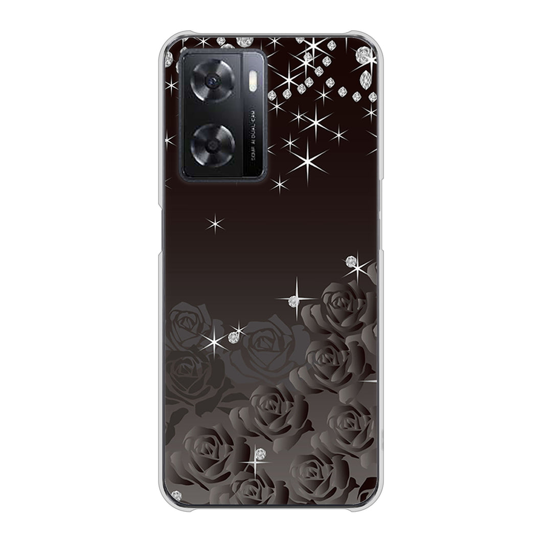 OPPO A77 327 薔薇とダイヤモンド ハードケース 背面印刷
