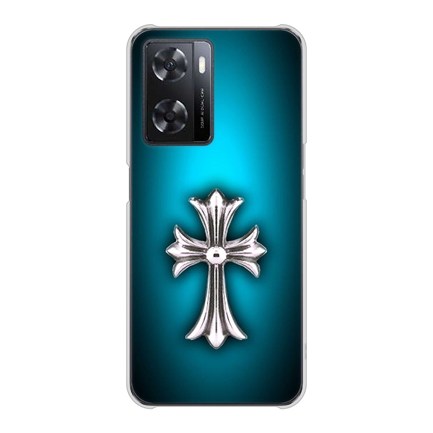 OPPO A77 334 クロスブルー ハードケース 背面印刷