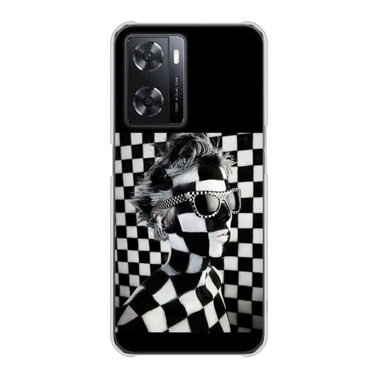OPPO A77 357 bk&wh ハードケース 背面印刷