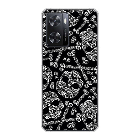 OPPO A77 363 ドクロの刺青 ハードケース 背面印刷