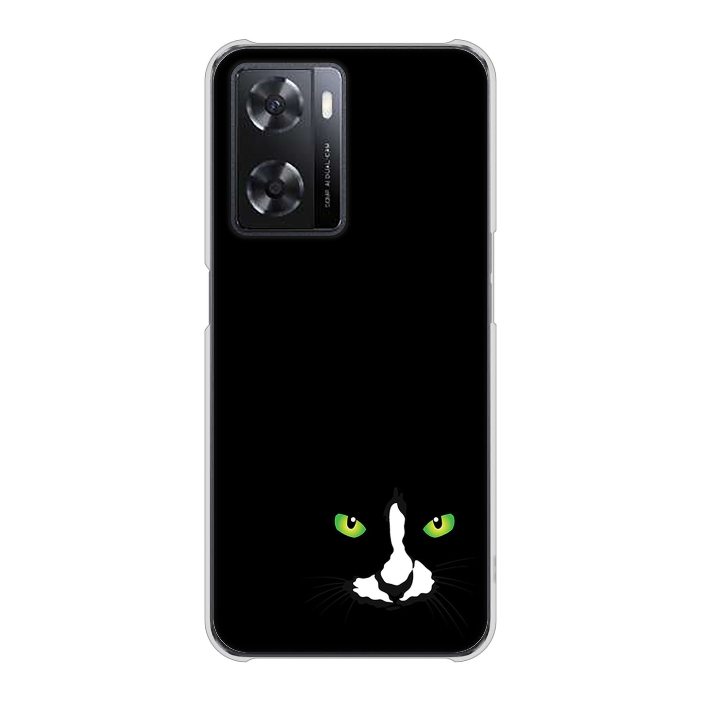 OPPO A77 398 黒ネコ ハードケース 背面印刷