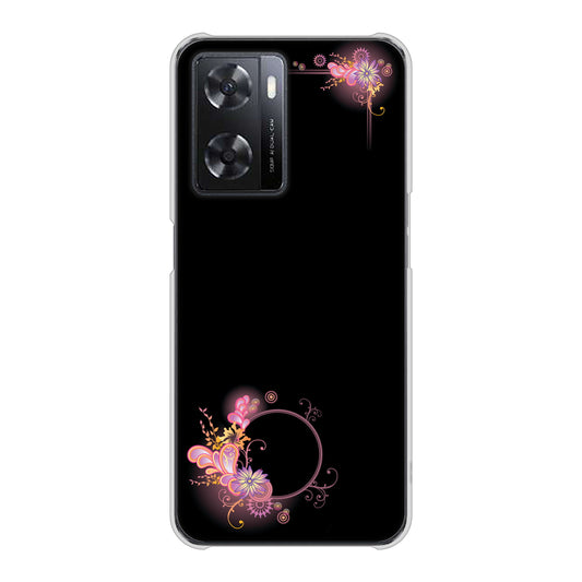 OPPO A77 437 華のフレーム ハードケース 背面印刷