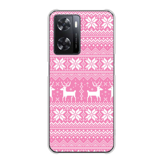 OPPO A77 544 シンプル絵ピンク ハードケース 背面印刷