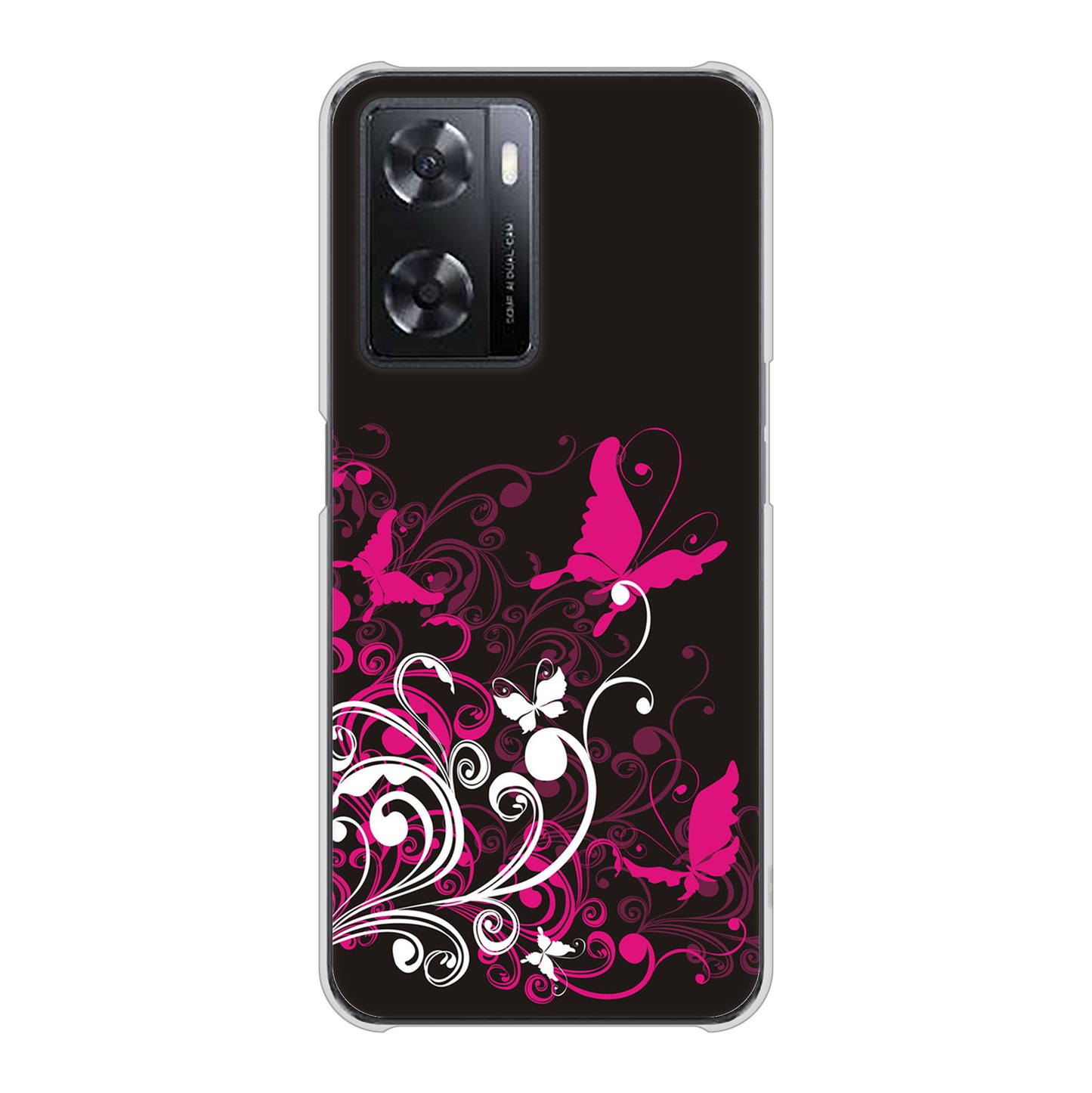 OPPO A77 585 闇に舞う蝶 ハードケース 背面印刷