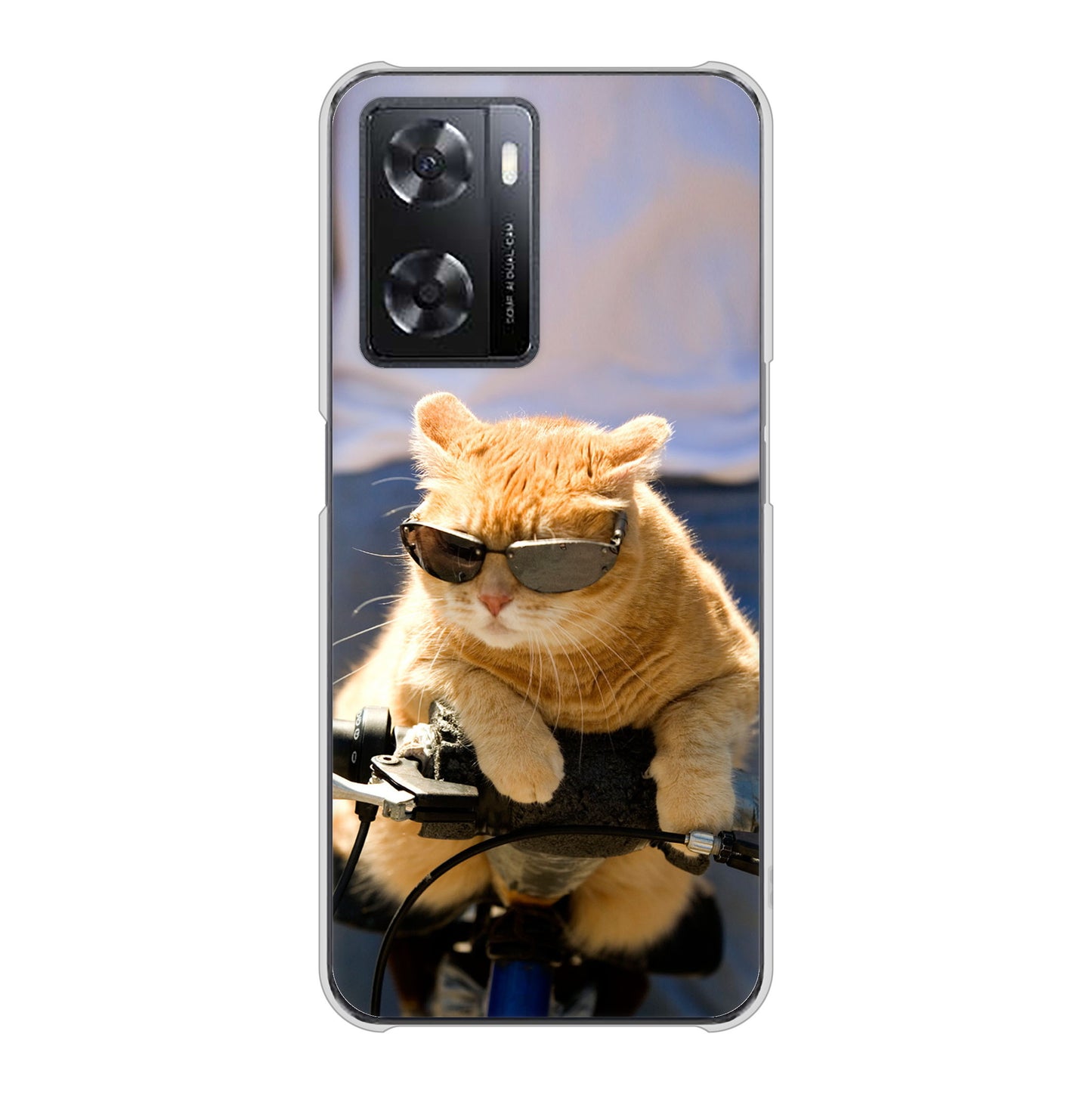 OPPO A77 595 にゃんとサイクル ハードケース 背面印刷