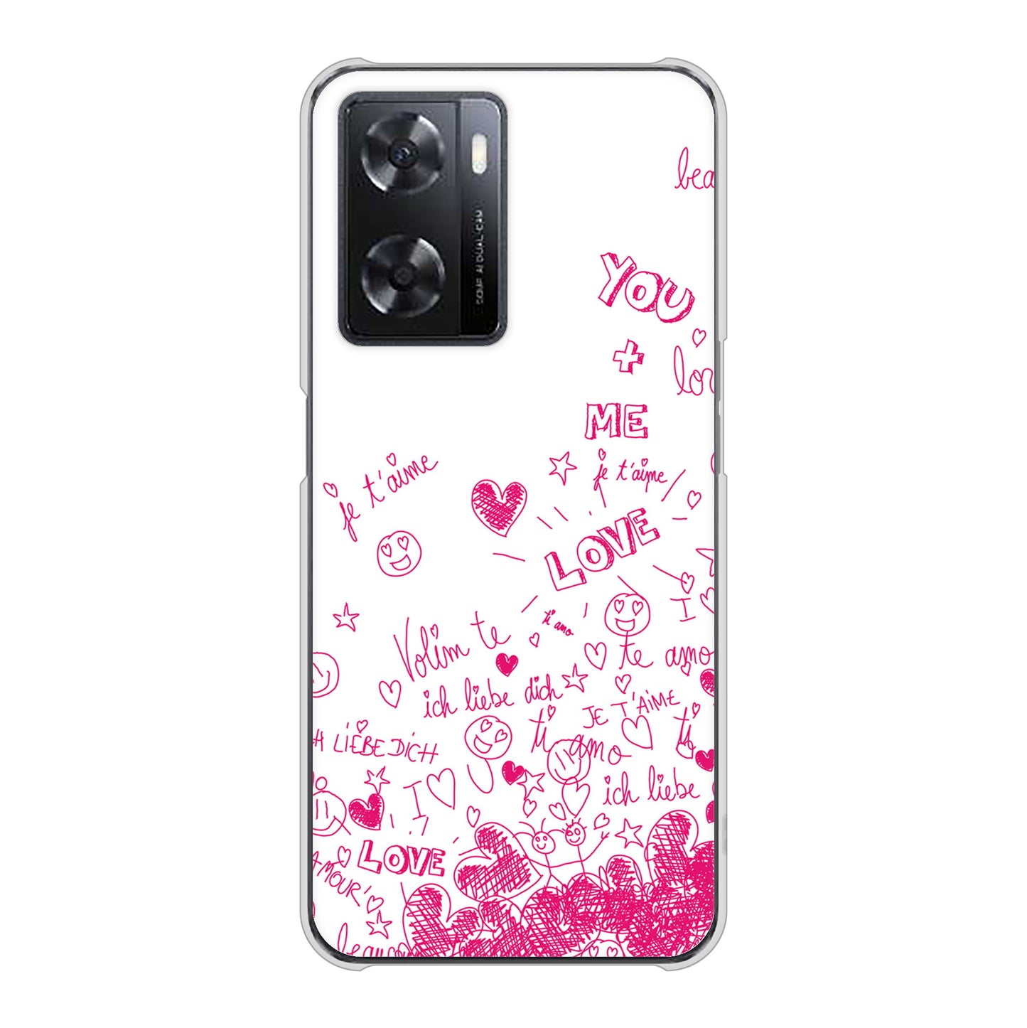 OPPO A77 631 恋の落書き ハードケース 背面印刷
