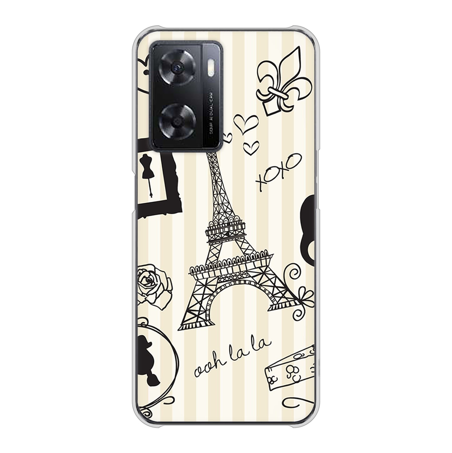 OPPO A77 694 パリの絵 ハードケース 背面印刷