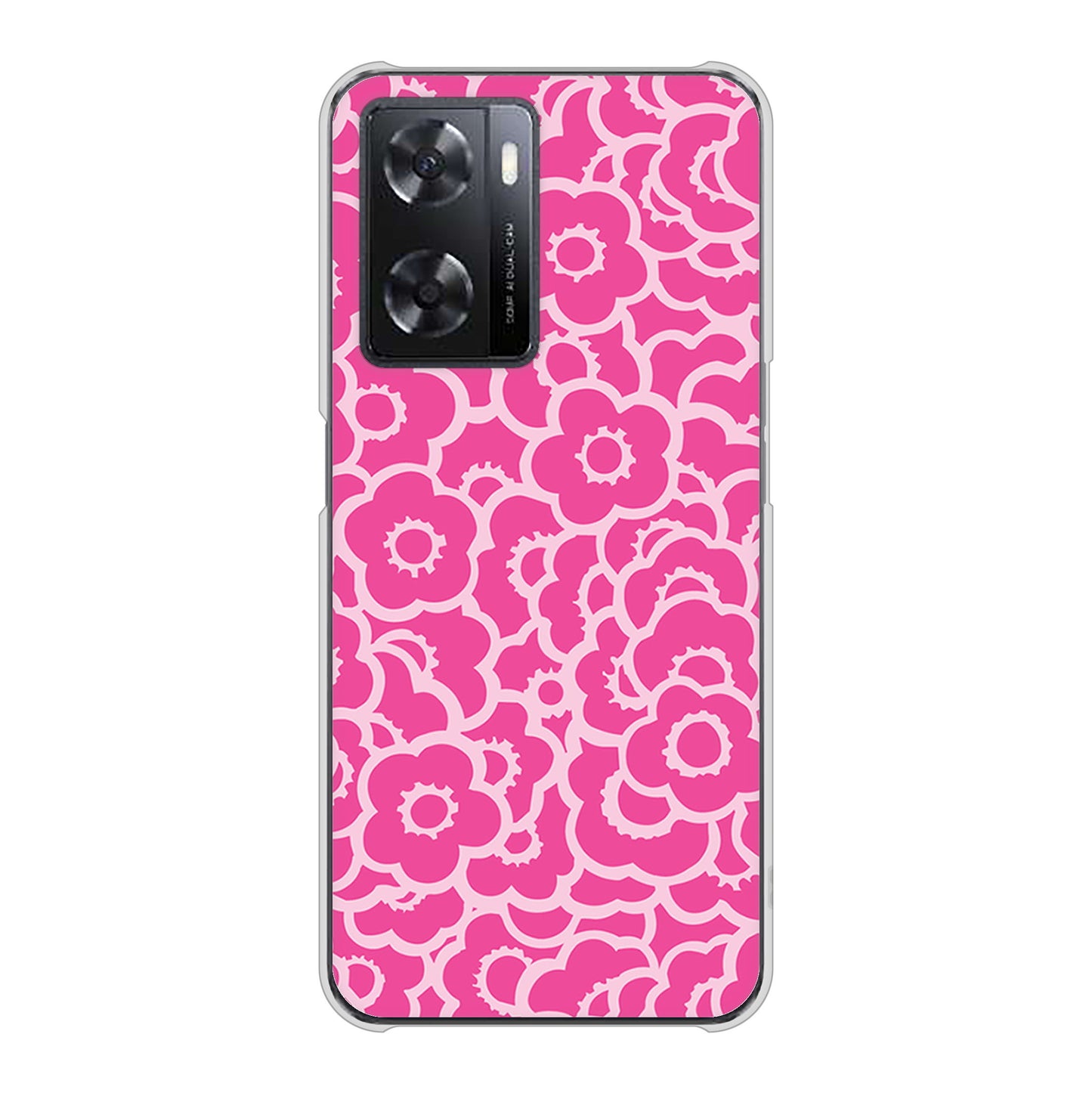 OPPO A77 716 ピンクフラワー ハードケース 背面印刷