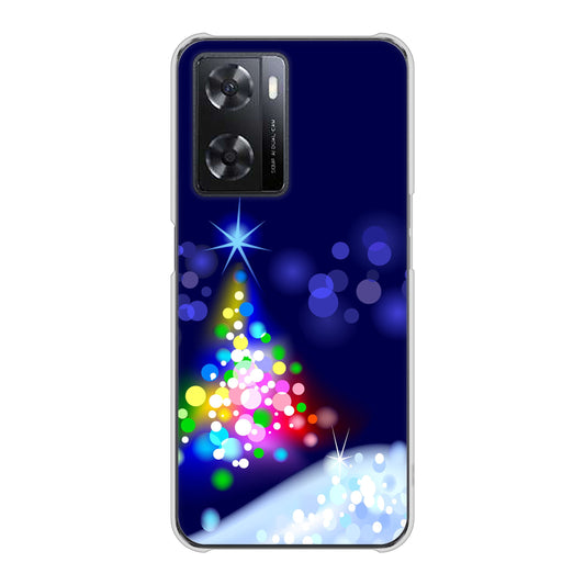 OPPO A77 720 白銀のクリスマスツリー ハードケース 背面印刷