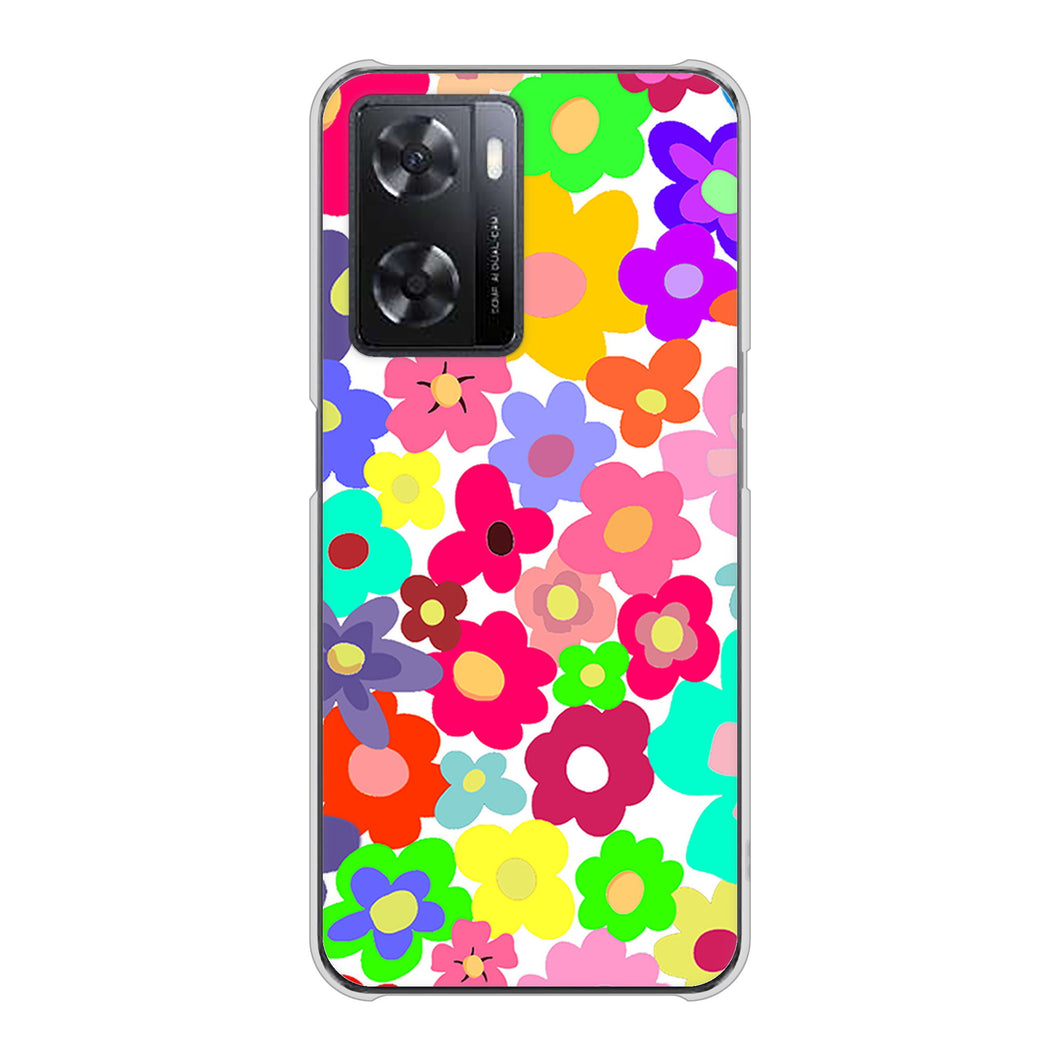 OPPO A77 782 春のルーズフラワーWH ハードケース 背面印刷