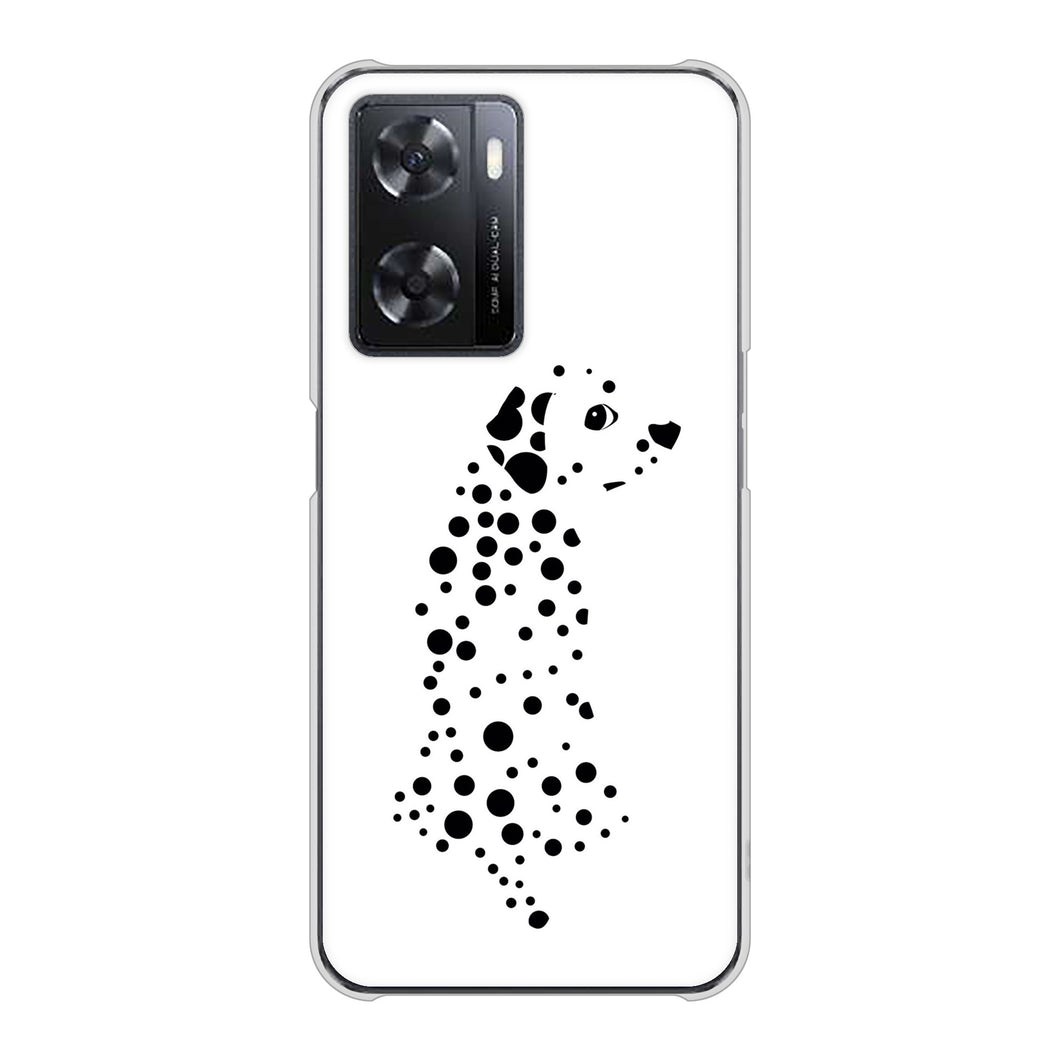 OPPO A77 1038 振り向くダルメシアン（WH） ハードケース 背面印刷
