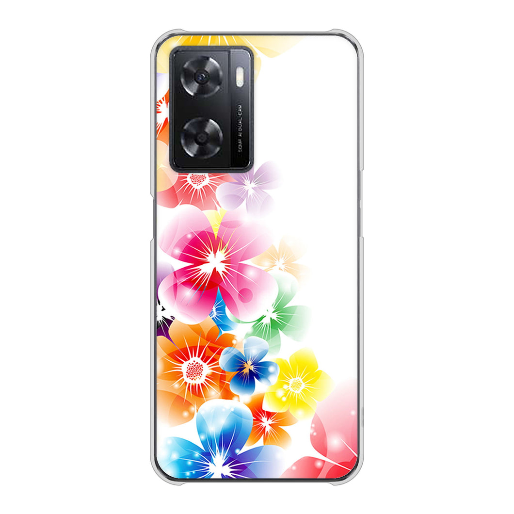 OPPO A77 1209 光と花 ハードケース 背面印刷