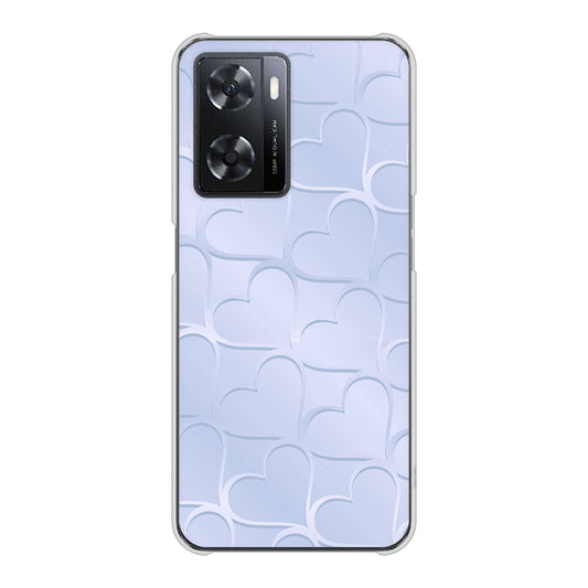 OPPO A77 1341 かくれハート（ライトブルー） ハードケース 背面印刷