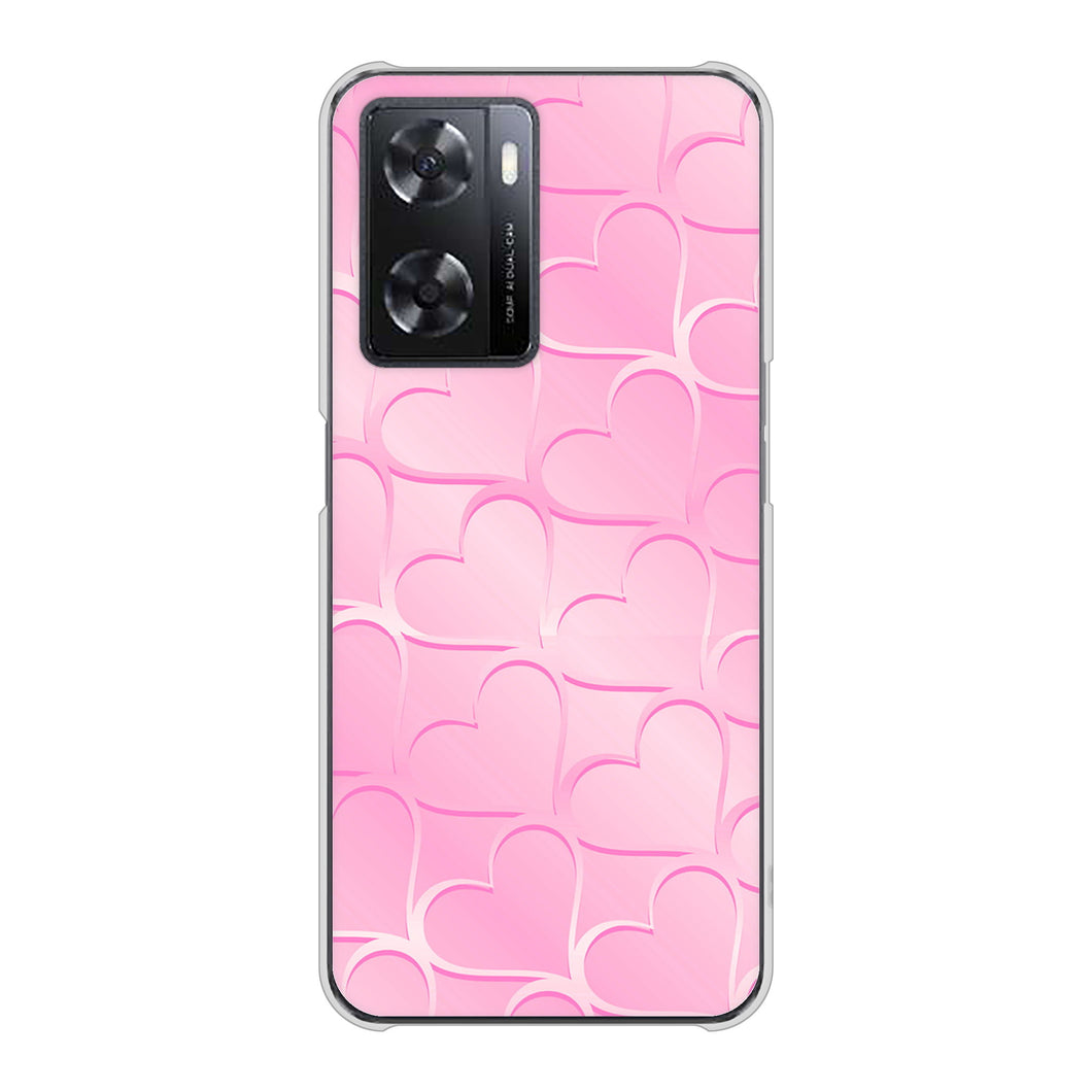 OPPO A77 1342 かくれハート（ピンク） ハードケース 背面印刷