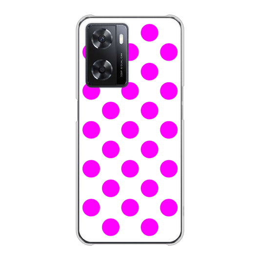 OPPO A77 1351 シンプルビッグ紫白 ハードケース 背面印刷