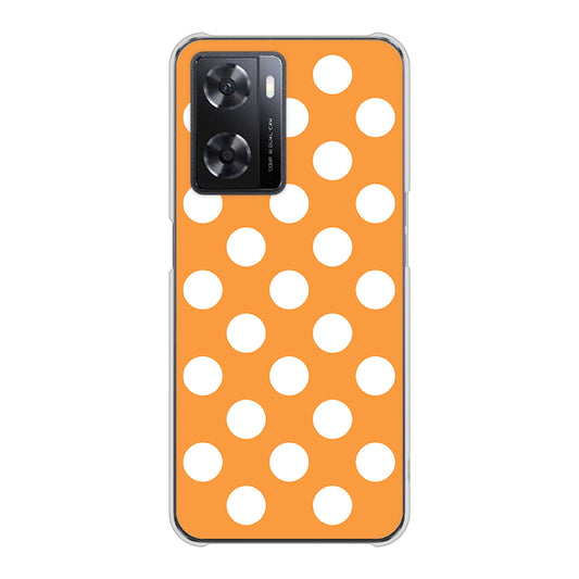OPPO A77 1353 シンプルビッグ白オレンジ ハードケース 背面印刷