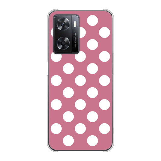 OPPO A77 1355 シンプルビッグ白薄ピンク ハードケース 背面印刷