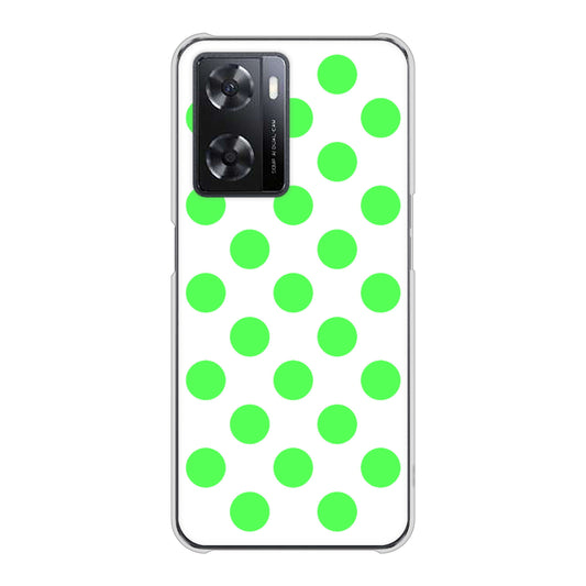 OPPO A77 1358 シンプルビッグ緑白 ハードケース 背面印刷