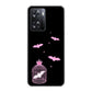OPPO A77 AG809 こうもりの王冠鳥かご（黒×ピンク） ハードケース 背面印刷