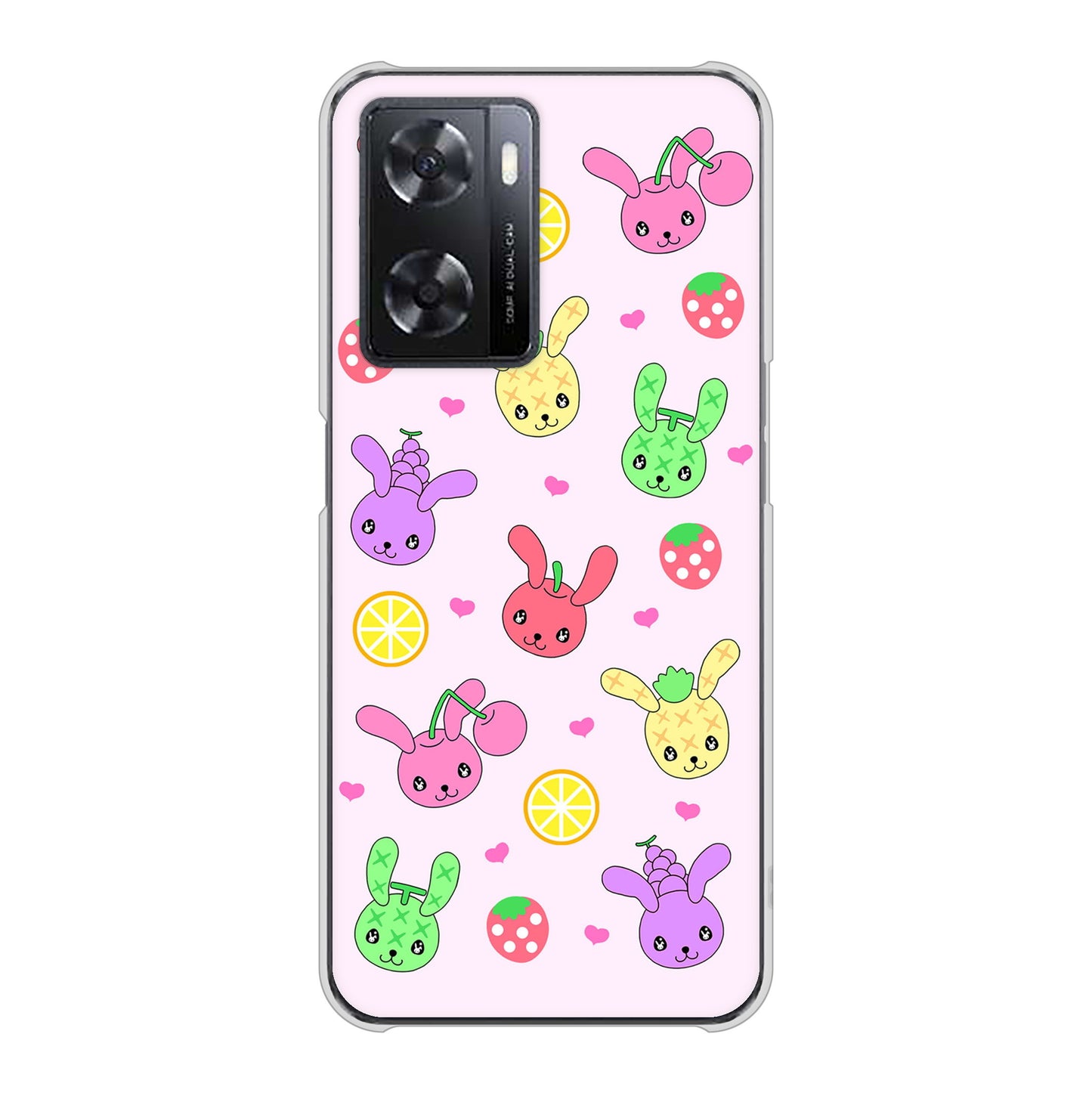 OPPO A77 AG825 フルーツうさぎのブルーラビッツ（ピンク） ハードケース 背面印刷